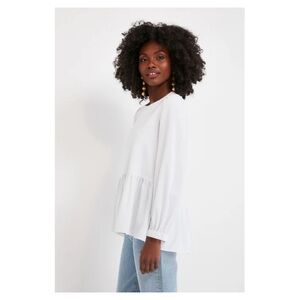 TUCKERNUCK Pomander Place Carlota Peplum Blouse in White